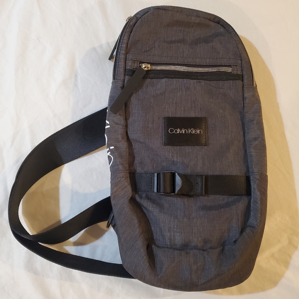 Calvin Klein Gray Nylon Belt / Sling Bag